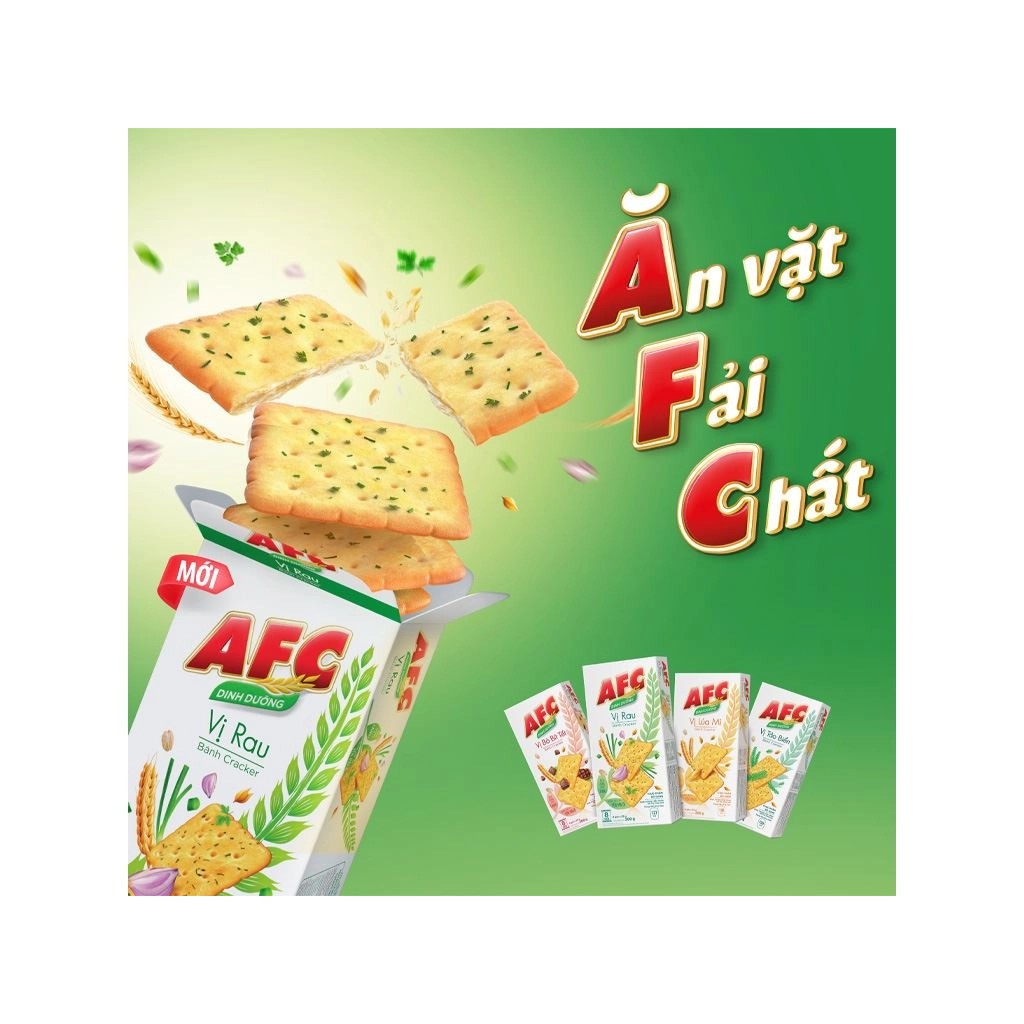 Bánh cracker AFC Dinh Dưỡng hộp 172g (Hộp 8 cái) vị RAU/LÚA MÌ | Shopee ...
