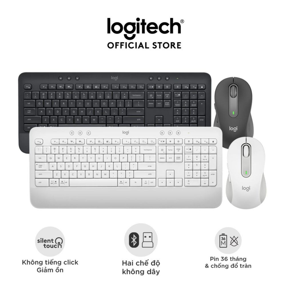 Combo Bàn phím Logitech K650 & Chuột Logitech M650 – Bluetooth, USB Bolt