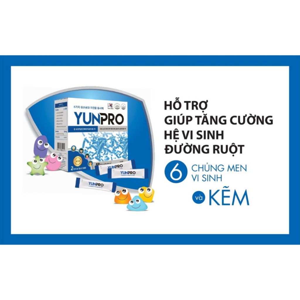 Men vi sinh bổ sung lợi khuẩn (probiotic) Yunpro giúp tăng cường hệ vi ...