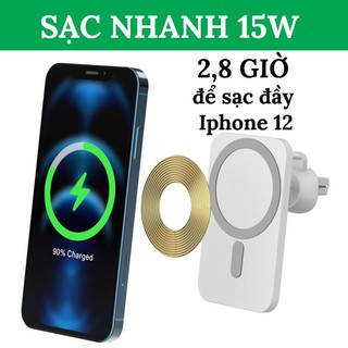Giá Đỡ Điện Thoại Trên Ô Tô Kiêm Sạc Magsafe Không Dây Hít Nam Châm 15W Gắn Lỗ Thông Gió Xe Hơi Cho iP 12 13 14 15