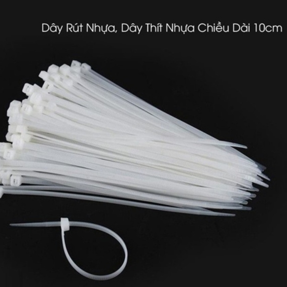 Bộ 50 Dây Rút Nhựa - Dây Thít Nhựa Lạt Khóa Siêu Chắc Nhiều Size 10cm Trắng