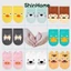 Combo 3 đôi tất chống trượt cổ ngắn cho bé trai bé gái sơ sinh 0-3 tuổi hình thú ShinHome