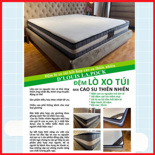 Đệm lò xo túi kết hợp cao su thiên nhiên kohan d'louis La.Pock