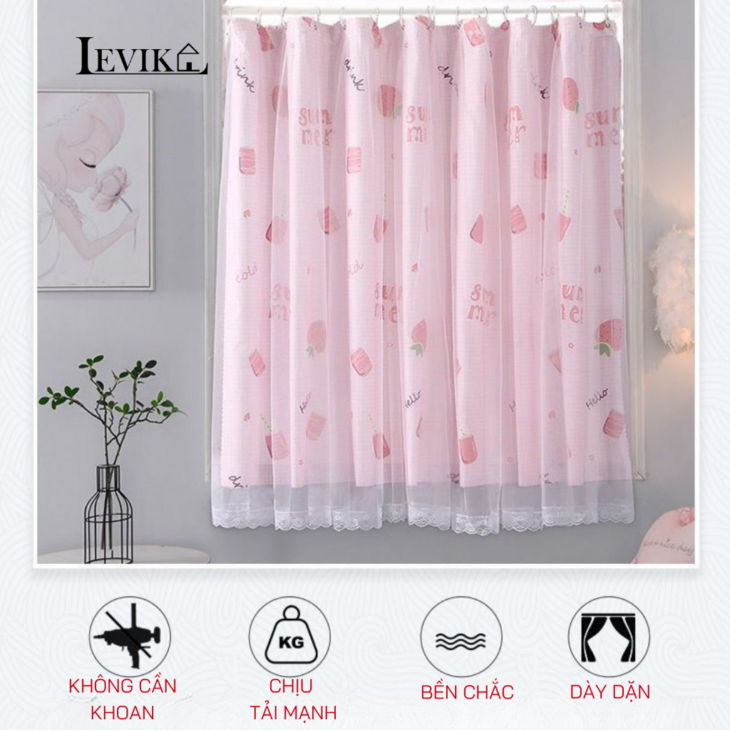 Ảnh Rèm Khoen hoạ tiết treo tường chống nắng, trang trí cửa sổ  phòng khách decord phòng ngủ sang trọng tặng dây buộc rèm 1