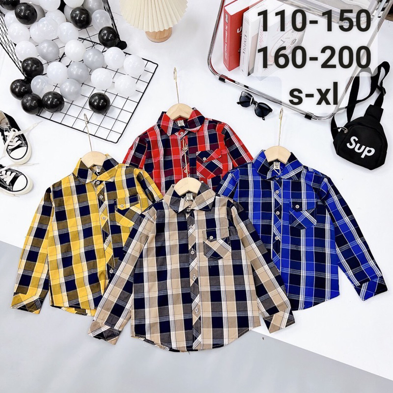 Áo sơ mi bé trai 6-10 tuổi chất vải kate thái mềm mịn thoáng mát