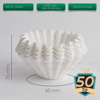 Volcano Giấy lọc cà phê hình tròn wave cho phễu Kalita 155 185 Cafede Kona