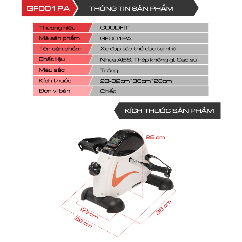 Xe đạp tập phục hồi chức năng GoodFit GF001PA, GF002MB, xe đạp tập phục hồi chức năng chạy điện SFIT AUTO BIKE