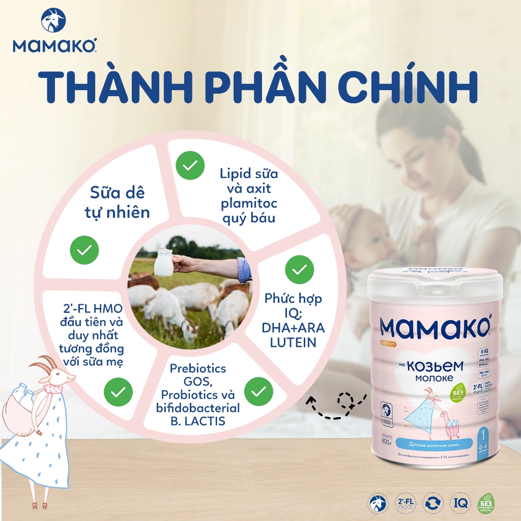 Ảnh Sữa Công Thức Dê MAMAKO Premium 800g 3