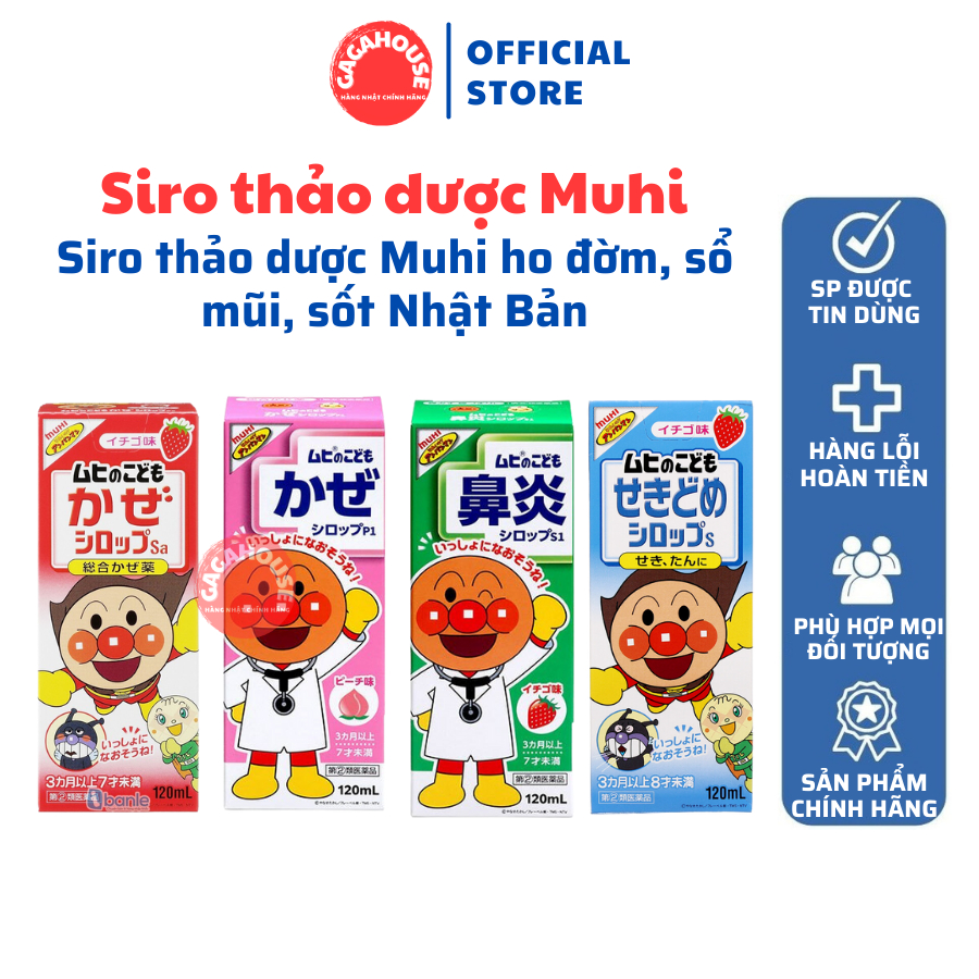 Siro thảo dược Muhi ho đờm, sổ mũi, sốt Nhật Bản dễ uống - Lọ 120ml ...