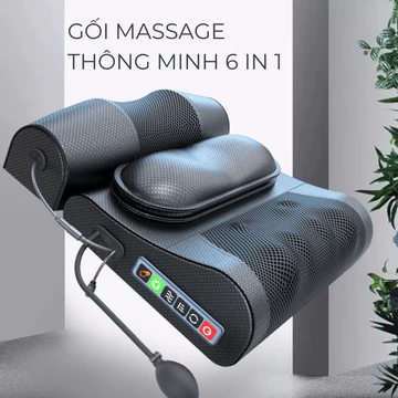 Gối massage cổ vai gáy hồng ngoại 20 bi cao cấp - Gối mátxa cổ vai gáy toàn thân 20 bi hồng ngoại có thêm phần rung
