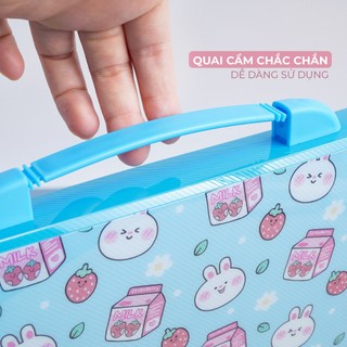 Cặp Học Thêm 2 Ngăn Rabbit CLASSMATE Hình Ngộ Nghĩnh, Chất Liệu Nhựa Nguyên Sinh An Toàn (33x24x8.5cm) CL-SB307