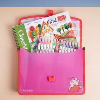 Cặp Học Thêm 2 Ngăn Rabbit CLASSMATE Hình Ngộ Nghĩnh, Chất Liệu Nhựa Nguyên Sinh An Toàn (33x24x8.5cm) CL-SB307