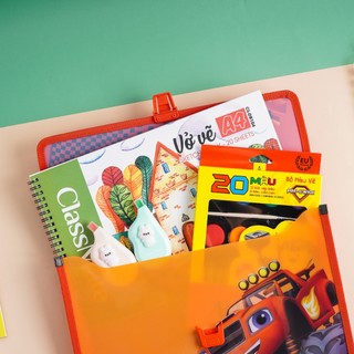 Cặp Học Thêm 2 Ngăn The Car CLASSMATE Hình Ngộ Nghĩnh, Chất Liệu Nhựa Nguyên Sinh An Toàn (33x24x8.5cm) CL-SB308