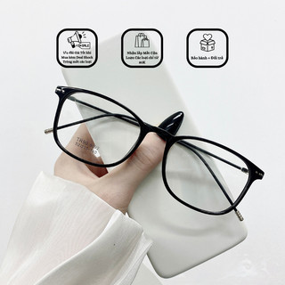 Gọng Kính Cận - Gọng Kim Loại Kết Hợp Nhựa Mắt Vuông Phong Cách Hàn Quốc Chống Bụi Ms 8092