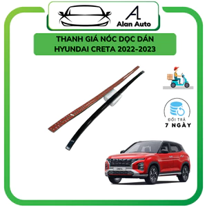 Thanh giá nóc xe Hyundai Creta 2022,Thanh nóc chân thấp dán 3M, Chất liệu nhựa ABS cứng cao cấp