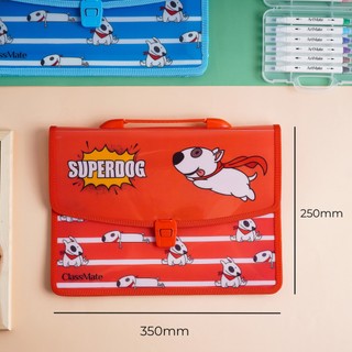 Cặp Học Thêm 2 Ngăn Cho Bé Superdog CLASSMATE Hình Chú Cún Dễ Thương, Chất Liệu Nhựa Nguyên Sinh An Toàn CL-SB604