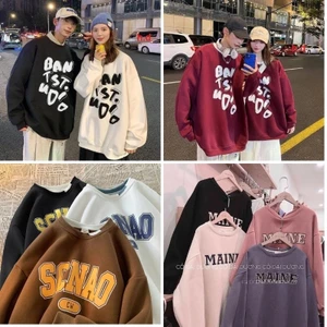 Tổng Hợp Các Mẫu Áo Nỉ Thu Đông Cổ Tròn Dài Tay Form Rộng Unisex Nam Nữ Dày Dặn