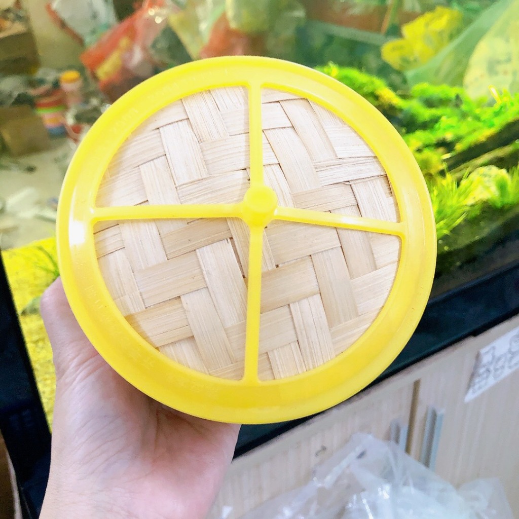 Xửng hấp tròn tre viền nhựa có nắp - Hấp DIMSUM - BÁNH BAO - HÁ CẢO...(đủ size)