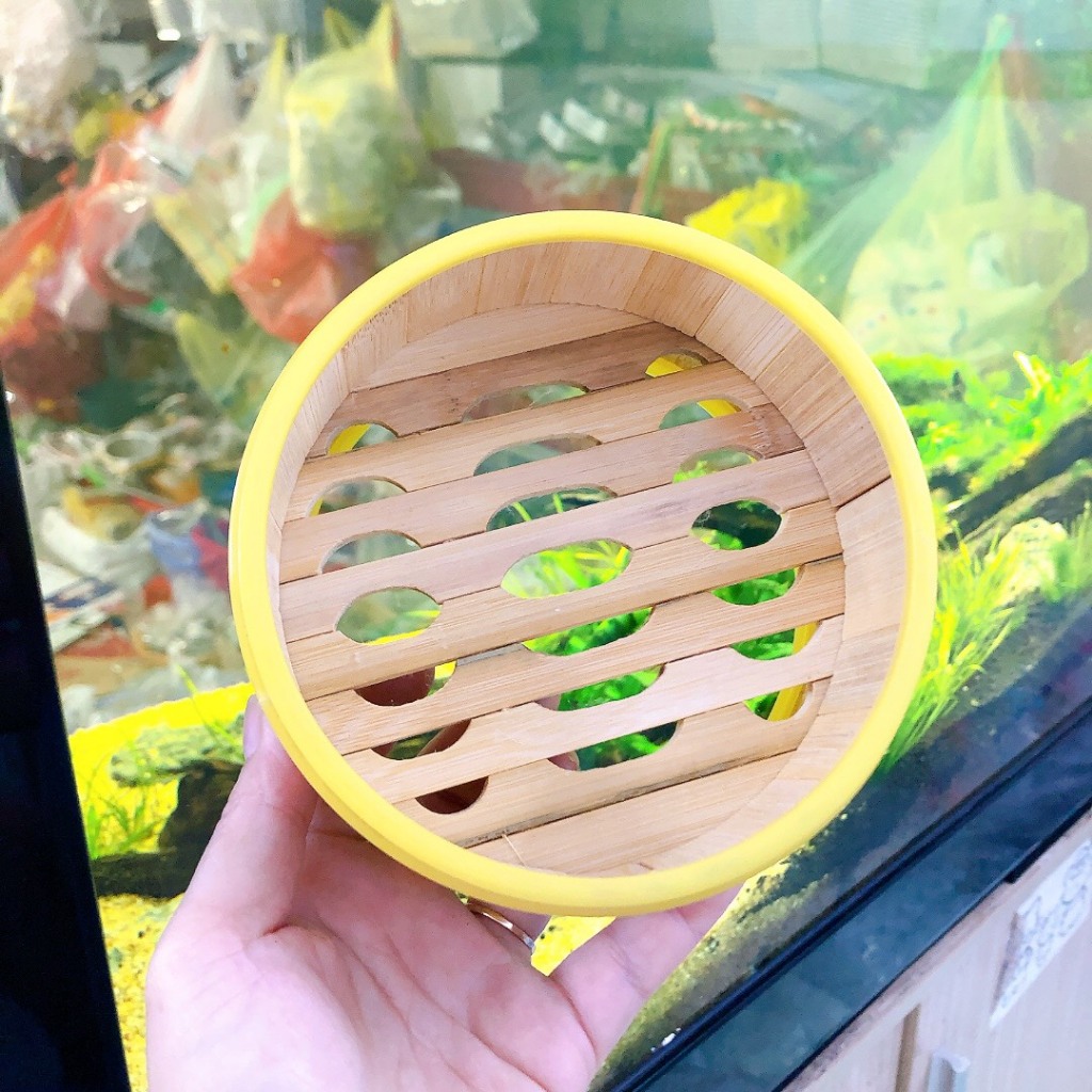 Xửng hấp tròn tre viền nhựa có nắp - Hấp DIMSUM - BÁNH BAO - HÁ CẢO...(đủ size)