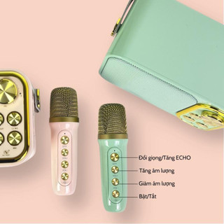 Loa Bluetooth Mini Karaoke Kèm 2 Mic YS-105 Không Dây, Đổi Giọng, Công Suất Lớn, Nhỏ Gọn, BH 2 Năm