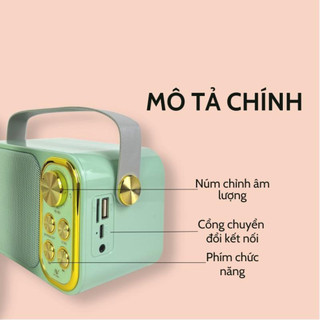 Loa Bluetooth Mini Karaoke Kèm 2 Mic YS-105 Không Dây, Đổi Giọng, Công Suất Lớn, Nhỏ Gọn, BH 2 Năm
