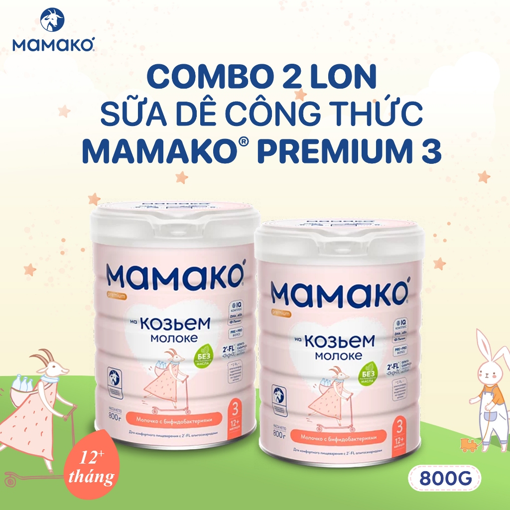 Ảnh Combo 2 Lon Sữa Dê Công Thức MAMAKO Premium Số 3 - 800g 2