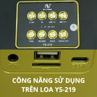 Loa Karaoke Kèm 2 Mic Không Dây Bluetooth YS-219, Âm Thanh Siêu Hay, Tiện Lợi, Bảo Hành 24 Tháng
