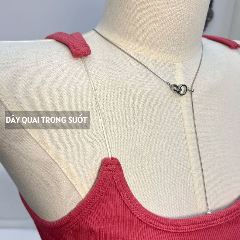 Áo yếm nữ 2 dây có dây đeo vai vô hình gợi cảm, áo cổ vuông có miếng đệm ngực CT02