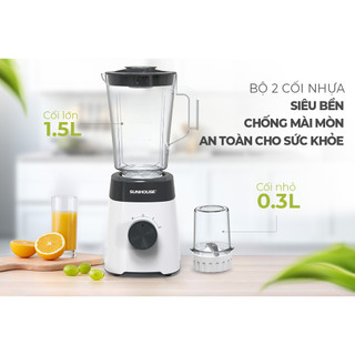 Máy Xay Sinh Tố Đa Năng Sunhouse SHD5114 Công suất 450W, Dung Tích 1,5lít, Với 3 Chức Năng, BH 2 năm