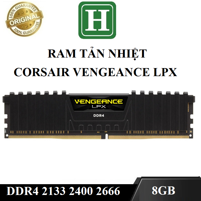 Ram tản nhiệt 8Gb DDR4 bus 2133/2400/2666, ram bộ hiệu CORSAIR VENGEANCE LPX, bảo hành 6 tháng | BigBuy360 - bigbuy360.vn