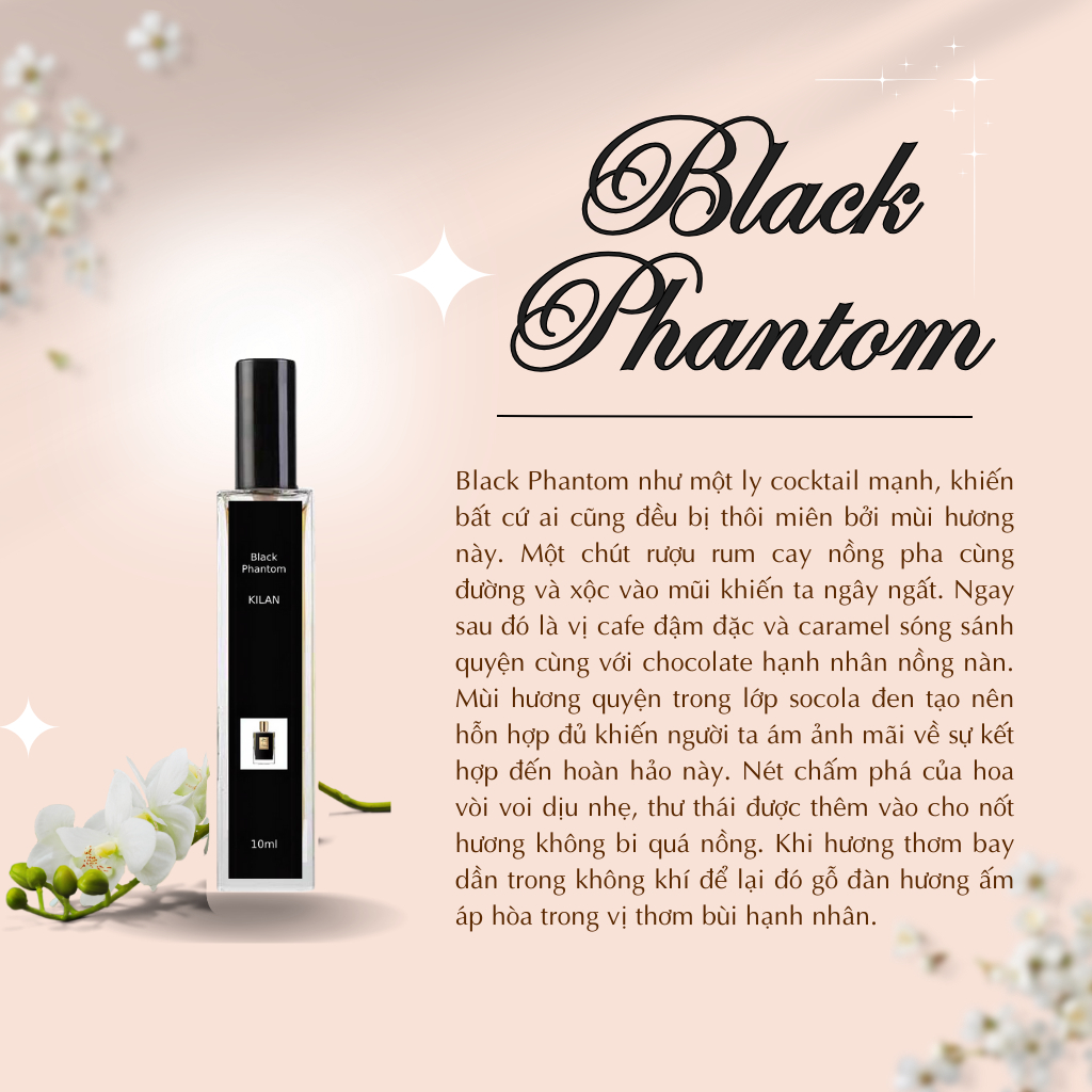 Nước Hoa Nam Black Phantom Chiết 10ml - Phong Cách Bí Ẩn, Quyến Rũ, Tinh Tế