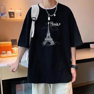Áo Thun Unisex Nam Nữ Form Rộng Tay Lỡ In Hình Tháp Effiel Paris Thời Trang Chất Thun Mỏng Nhẹ Mềm Mịn