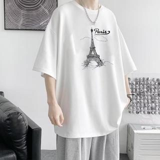 Áo Thun Unisex Nam Nữ Form Rộng Tay Lỡ In Hình Tháp Effiel Paris Thời Trang Chất Thun Mỏng Nhẹ Mềm Mịn