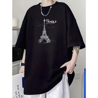 Áo Thun Unisex Nam Nữ Form Rộng Tay Lỡ In Hình Tháp Effiel Paris Thời Trang Chất Thun Mỏng Nhẹ Mềm Mịn