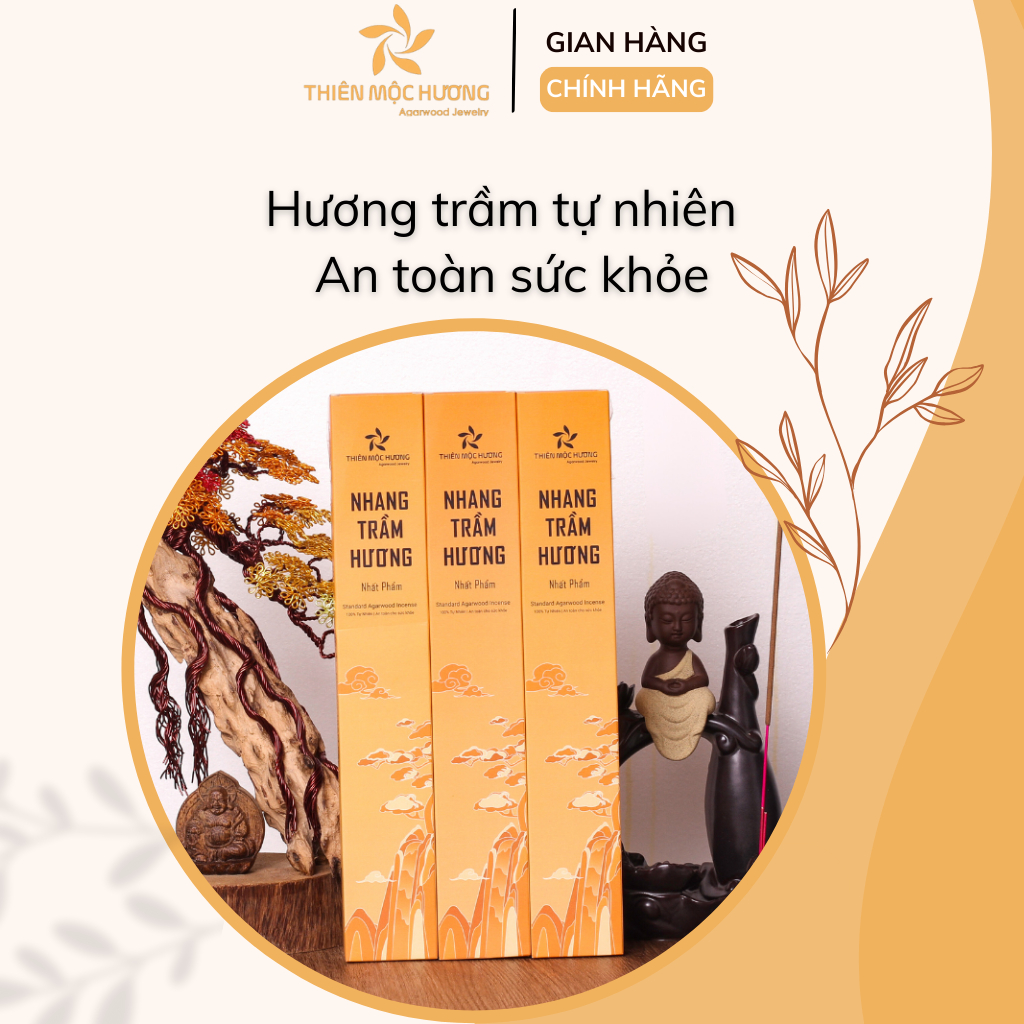 Ảnh Nhang trầm hương loại 12 năm tích trầm Thiên Mộc Hương hương trầm dịu ngọt dài 30cm, 85gram 3