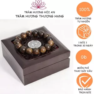 Vòng Tay Trầm Hương Hạt Tròn Sánh Chìm - Trầm HỘI AN Sánh Ghép - Size 8mm Đến 10mm