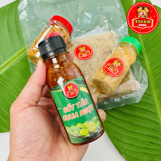 Bánh tráng Chay TIGER FOOD bánh tráng phơi sương dẻo hành ớt dẻo cay + sốt tắc + muối nhuyễn chay Siêu Ngon