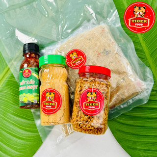 Bánh tráng Chay TIGER FOOD bánh tráng phơi sương dẻo hành ớt dẻo cay + sốt tắc + muối nhuyễn chay Siêu Ngon