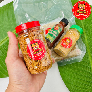 Bánh tráng Chay TIGER FOOD bánh tráng phơi sương dẻo hành ớt dẻo cay + sốt tắc + muối nhuyễn chay Siêu Ngon