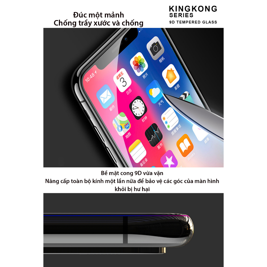 Kính cường lực 15/15 pro/ 15plus/ 15 promax  King Kong WTP 014, chống trầy xước, chống vân tay, chống nước - Wekome