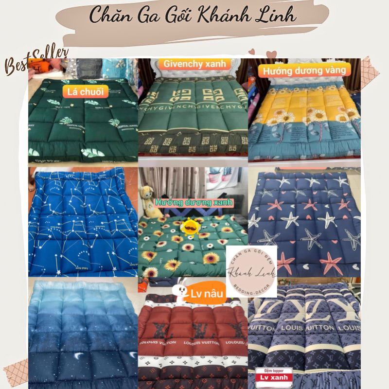 (Màu tối) Nệm/Đệm Topper dày 4-6cm nhiều hoạ tiết tấm topper tiện nghi ...