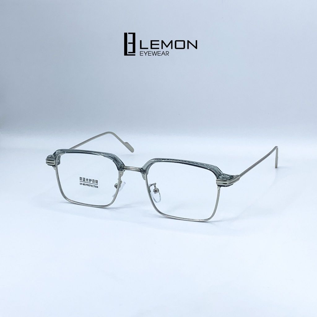 Gọng kính cận, giả cận Clubmaster mắt vuông LemonEyewear thời trang LE21102