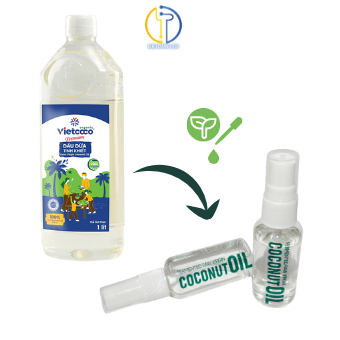 Dầu dừa Tinh khiết Ép lạnh Nguyên chất Vietcoco massage dưỡng ẩm dưỡng mi dưỡng môi 30ml