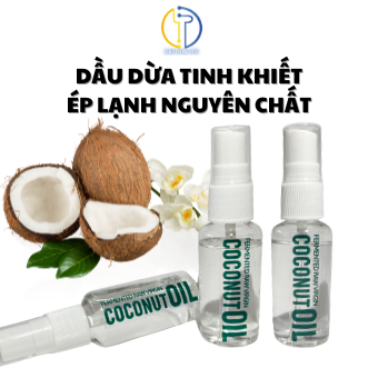 Dầu dừa Tinh khiết Ép lạnh Nguyên chất Vietcoco massage dưỡng ẩm dưỡng mi dưỡng môi 30ml