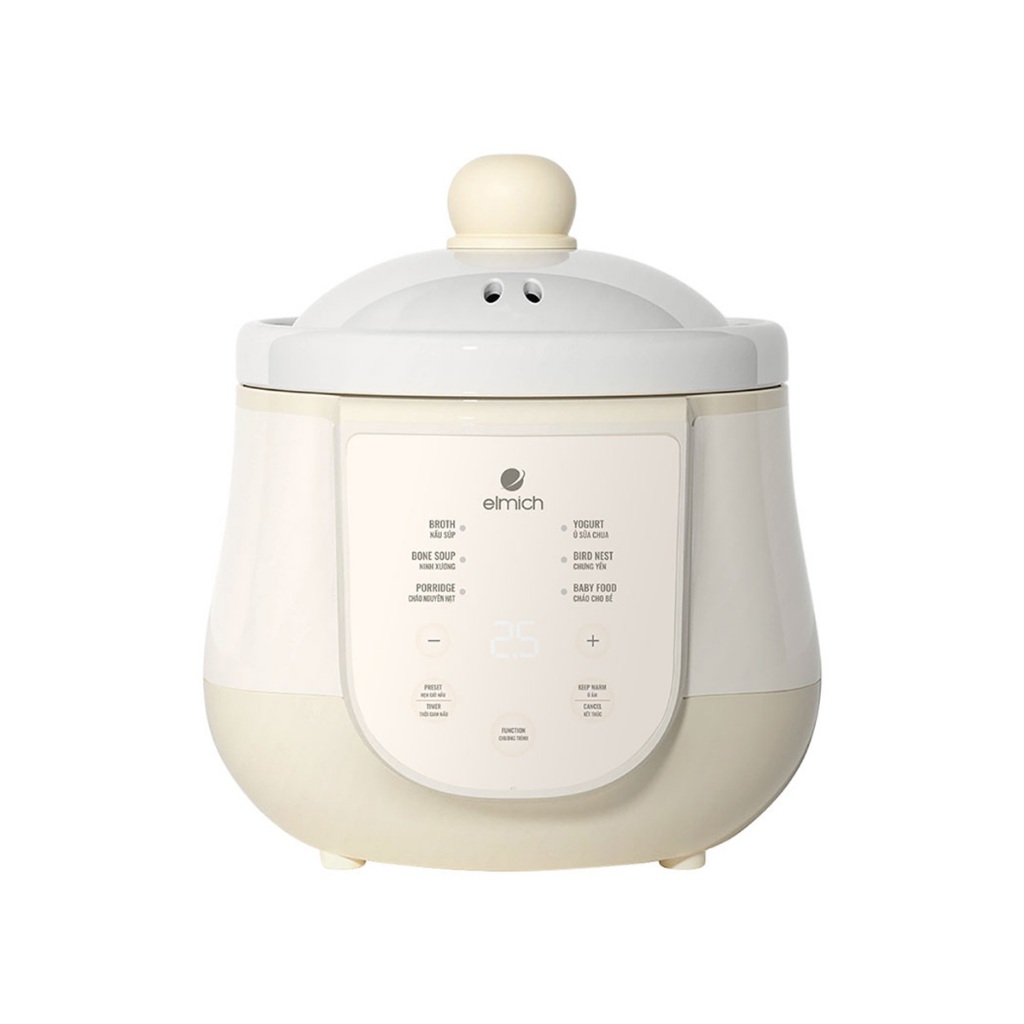 [Mã ELBSJBP03 giảm 12% đơn 500K] Nồi nấu chậm sứ cao cấp Elmich SCE-8524 - 1L