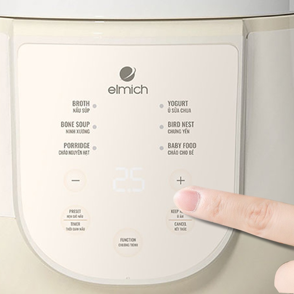 [Mã ELBSJBP03 giảm 12% đơn 500K] Nồi nấu chậm sứ cao cấp Elmich SCE-8524 - 1L