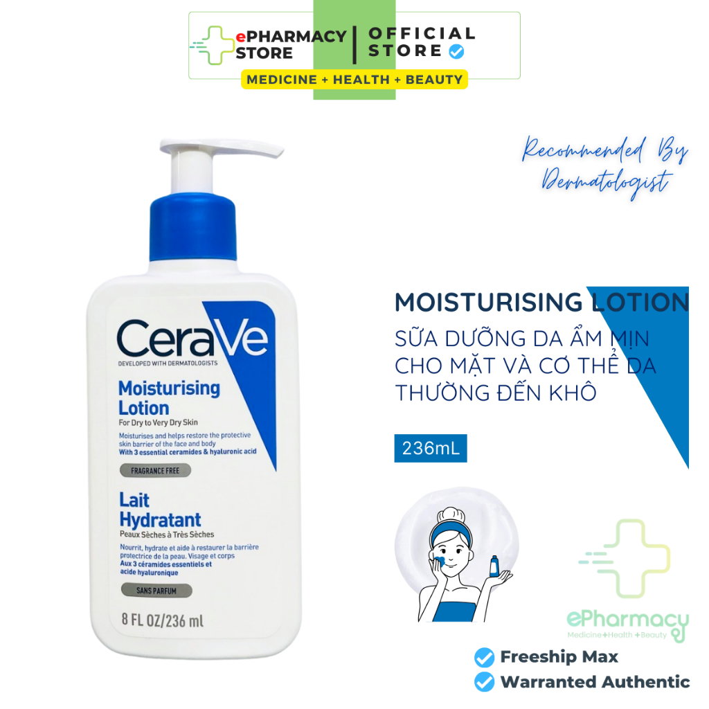 Sữa Dưỡng Da Cerave Moisturizing Lotion Lait Hydratant Pháp phục hồi ...