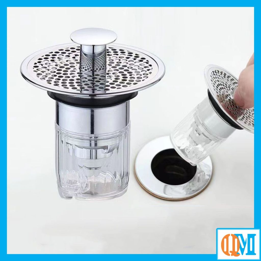 Nút nhấn xả chậu Lavabo, bồn rửa mặt mạ Crom sáng bóng - kèm bộ lọc rác ...
