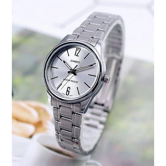 Ảnh Đồng hồ nữ dây thép không ghỉ Casio LTP-V005D-7BUDF chính hãng 1