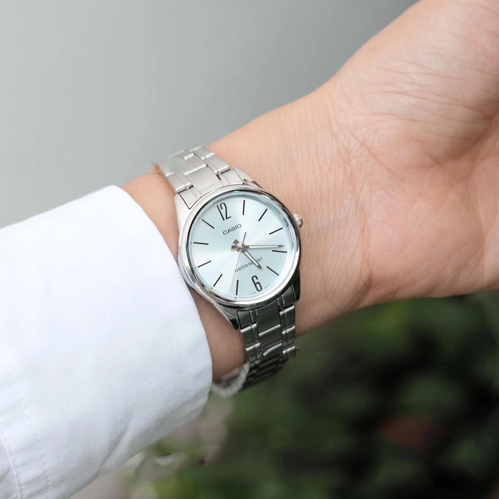 Ảnh Đồng hồ nữ dây thép không ghỉ Casio LTP-V005D-7BUDF chính hãng 4